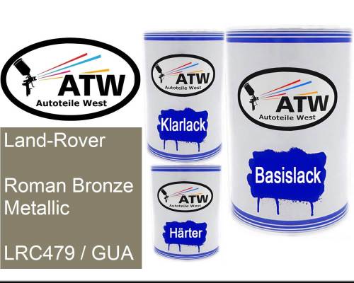 Land-Rover, Roman Bronze Metallic, LRC479 / GUA: 500ml Lackdose + 500ml Klarlack + 250ml Härter - Set, von ATW Autoteile West.
